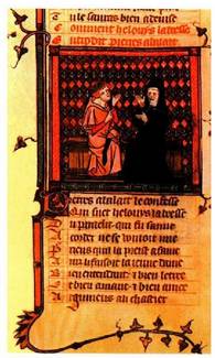 Jan de Meung-en Roman de la Rose liburuaren orrialde bat. (XIVV mendea).<br><br>